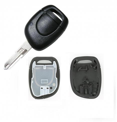 [RN72CS1B-CS] COQUE TÉLÉCOMMANDE FIXE CLIO II/KANGOO II 1 BOUTON AVEC PILE SUR COQUE