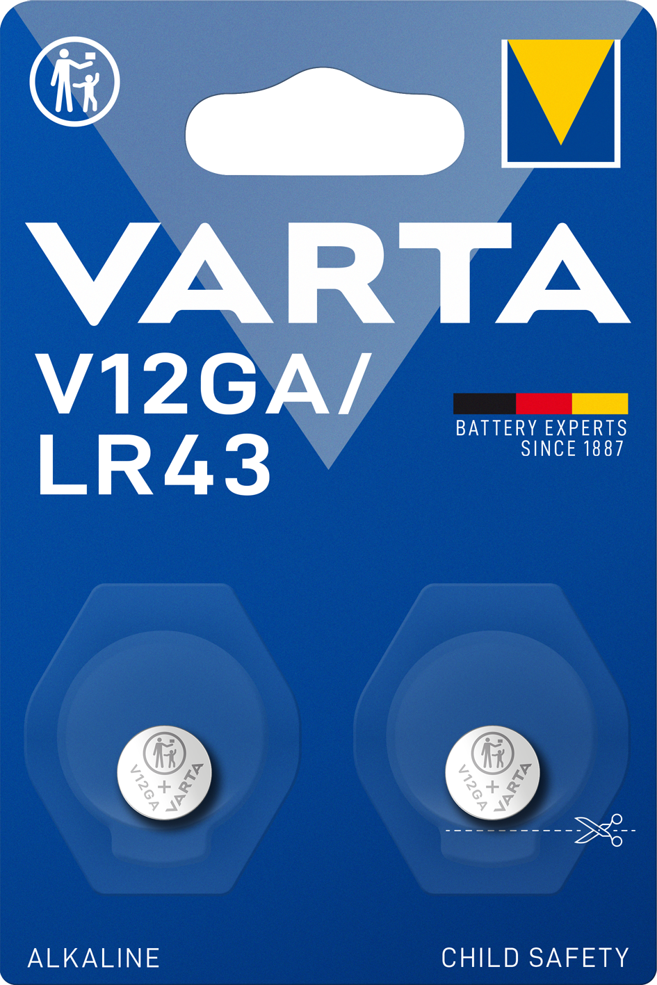 Blister de 2 Piles LR43 / V12GA